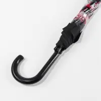 Зонт - трость полуавтоматический &laquo;Город&raquo;, 8 спиц, R=39/58 см, d=78 см, прозрачный, чёрный