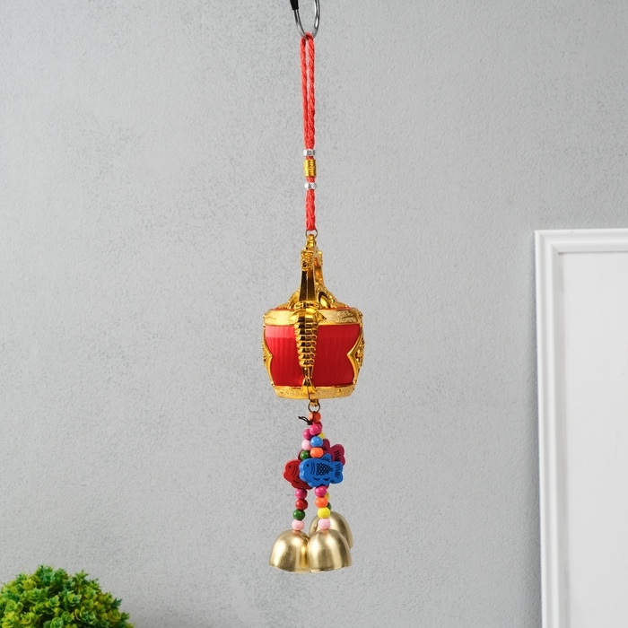 Колокольчик металл  Колокольчик металл "Бочонок с золотом - богатство" 6,5х7,2х31,5 см