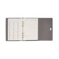 Органайзер на кольцах, А5, с клапаном, 80л, линия, к/зам, с ручкой, Черный