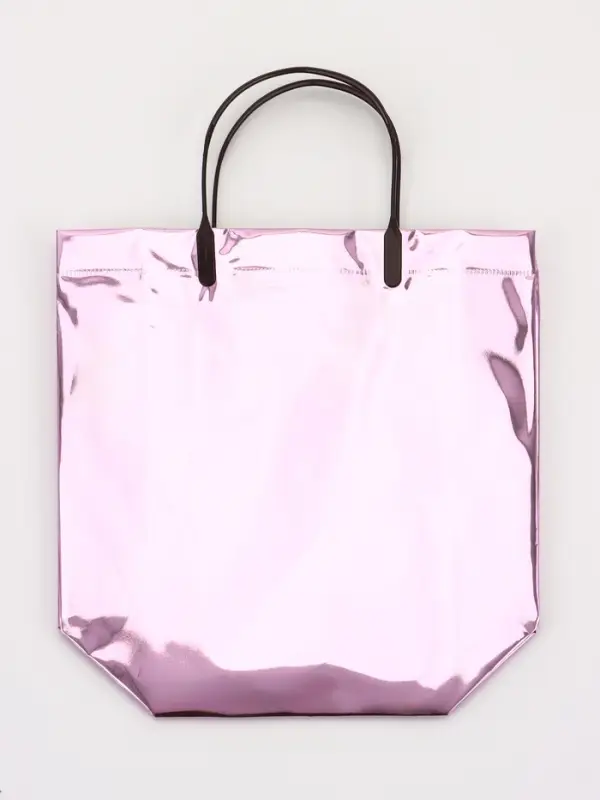 Пакет подарочный ПВХ, голография, розовый, пластиковая ручка, 26&times;22.5&times;10 см