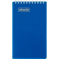 Блокнот на спирали А6+ 80л  Attache клетка, обложка Plastic