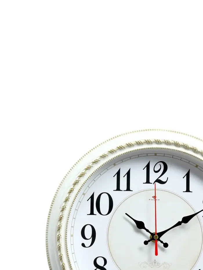 Часы настенные классические, бесшумные, плавный ход, d=28.5 см, белые, от батарейки 1&times;АА