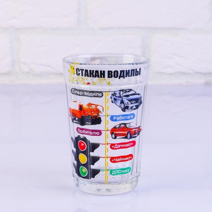Стакан граненый в подарочной упаковке Стакан граненый в подарочной упаковке "Водилы" 250 мл
