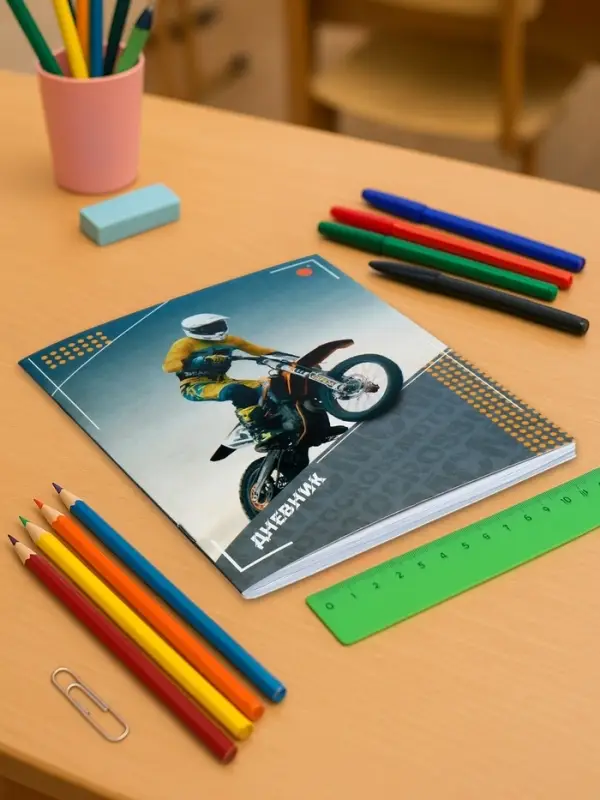 Дневник школьный для 5-11 классов &laquo;Мотоциклист&raquo;, мягкая обложка, 48 листов