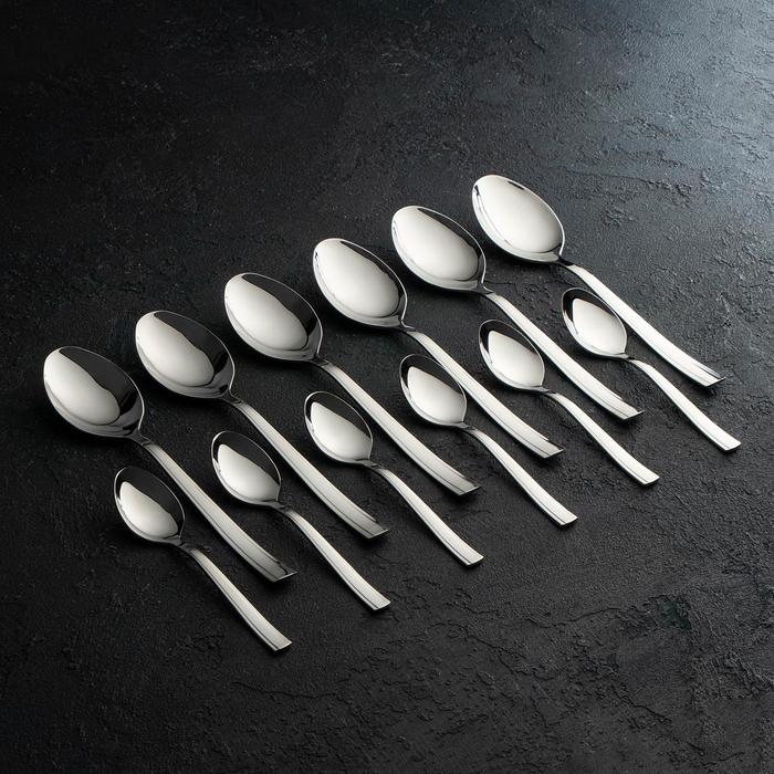 Набор столовый «Торжество», 24 предмета, толщина 2 мм, сувенирная коробка, цвет серебряный