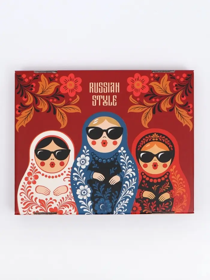 Коробка подарочная складная &laquo;Матрёшки. Русский стиль&raquo;, 31&times;25.5&times;16 см