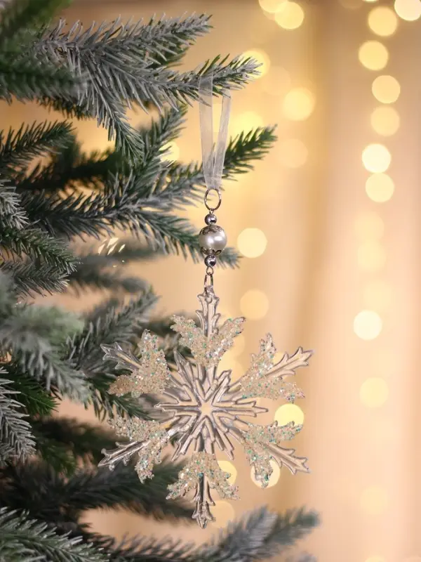 Ёлочная игрушка &laquo;Зимнее волшебство. Снежинка ажурная&raquo;, d=12 см, прозрачный, МИКС