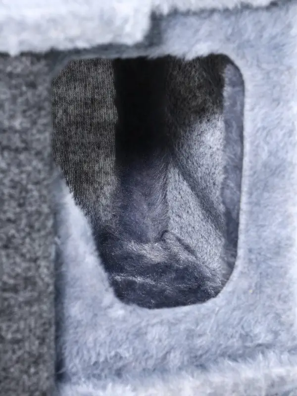 Домик для кошек с когтеточкой, квадратный, 3х-этажный, 33 × 42 × 63 см, ковролин, серая