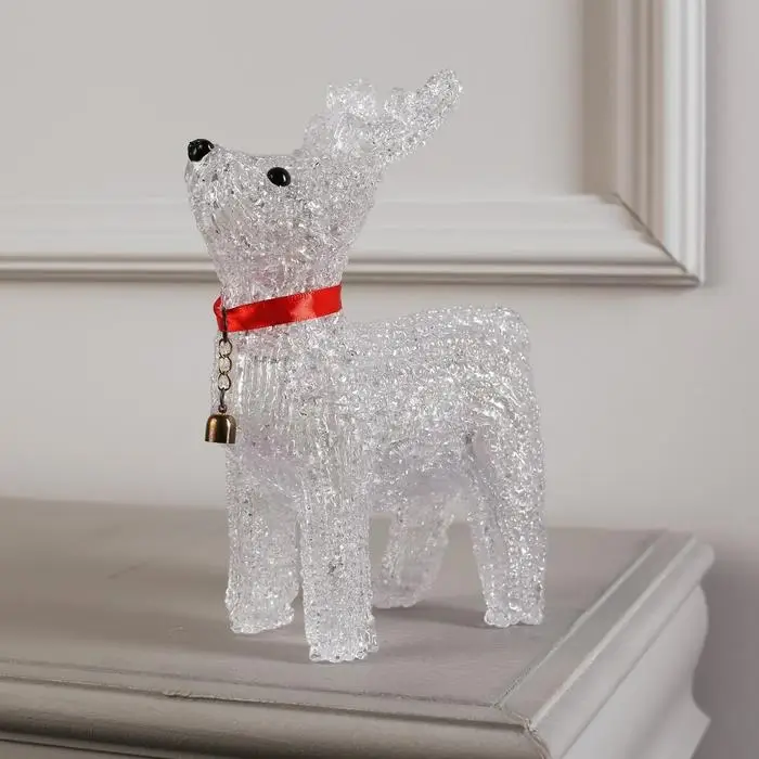 Светодиодная фигура &laquo;Олень с колокольчиком&raquo; 18&times;25&times;8 см, акрил, 20 LED, от батареек ААх2, свечение белое