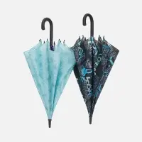 Зонт-трость Undercolor с полной запечаткой на заказ, с бирюзовыми спицами