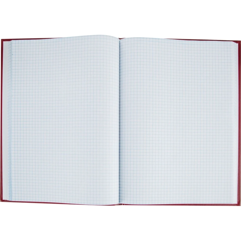Книга учета Герб А4 96л в клетку блок офсет.бумвинил бордовый