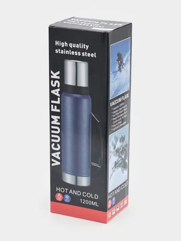 Термос Мастер К &laquo;Движение&raquo;, 1.2 л, с кружкой, сохраняет тепло 18 ч, 36&times;11 см, нержавеющая сталь, серебристый