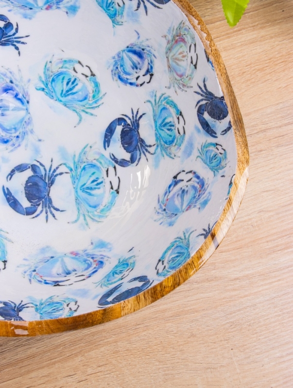 Салатник "Крабы" дерево манго 29х29х11 см