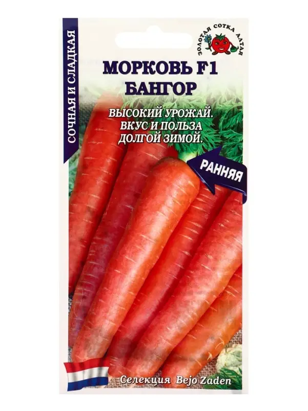 Семена Морковь столовая &laquo;Бангор&raquo;, F1, раннеспелая, 0.2 г, &laquo;Золотая сотка Алтая&raquo; селекция Bejo Zaden