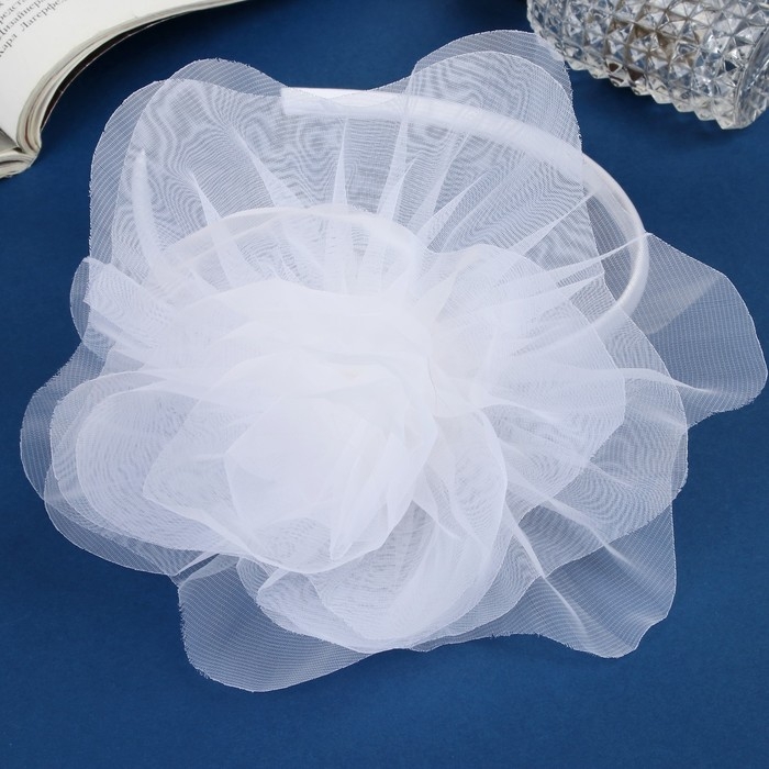 Ободок для волос  Ободок для волос "Школьница" галант классик, d-16 см, 1 см, белый