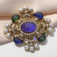 Брошь &laquo;Императрица&raquo;, награда, цветная в чернёном золоте