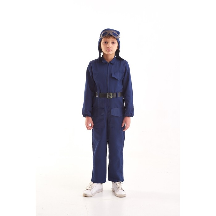 Костюм военного  Костюм военного "Лётчик", комбинезон, ремень, шлем, очки, 5-7 лет, рост 122-134 см