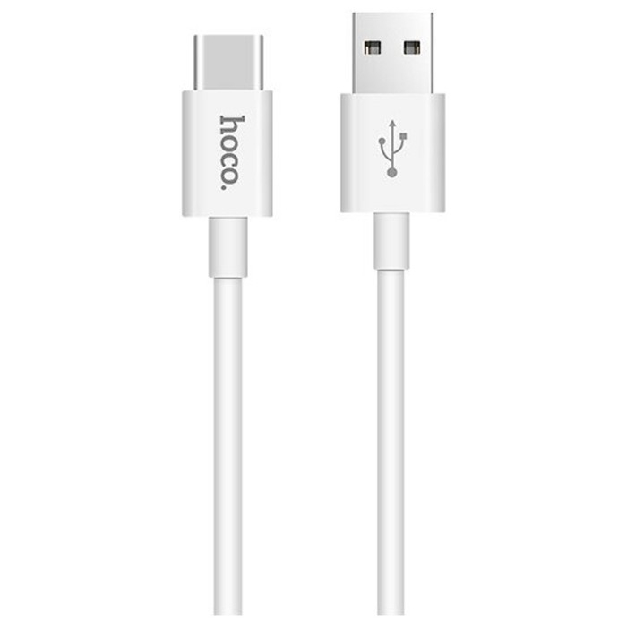 Кабель Hoco X23, Type-C - USB, 3 А, 1 м, TPE оплетка, белый