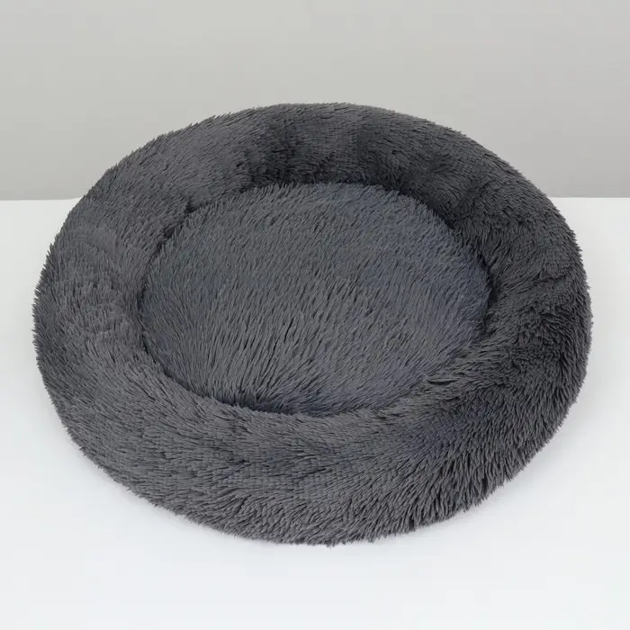 Лежанка для собак и кошек, длинный мех, 45 х 35 х 11 см, серая Лежанка для собак и кошек, длинный мех, 45 х 35 х 11 см, серая