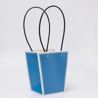 Сумка для цветов синяя влагостойкая, 17&times;17 - 11.5&times;11.5 - 20 см 4