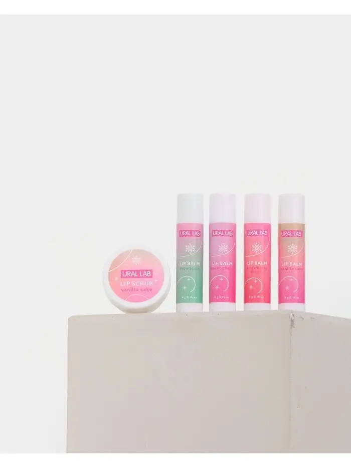 Подарочный набор новогодний Winter Fantasy, 4 бальзама и скраб для губ, URAL LAB