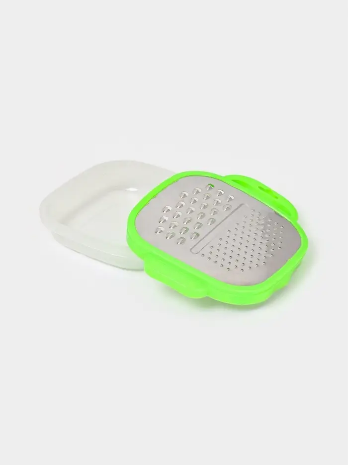 Тёрка с контейнером Доляна &laquo;Универсал&raquo;, 2 в 1, 19&times;14.5&times;3.5 см, зелёная