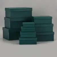 Набор подарочных коробок 10 в 1 &laquo;Темно-зеленый&raquo; 30&times;19&times;12 - 12&times;6.5&times;4 см