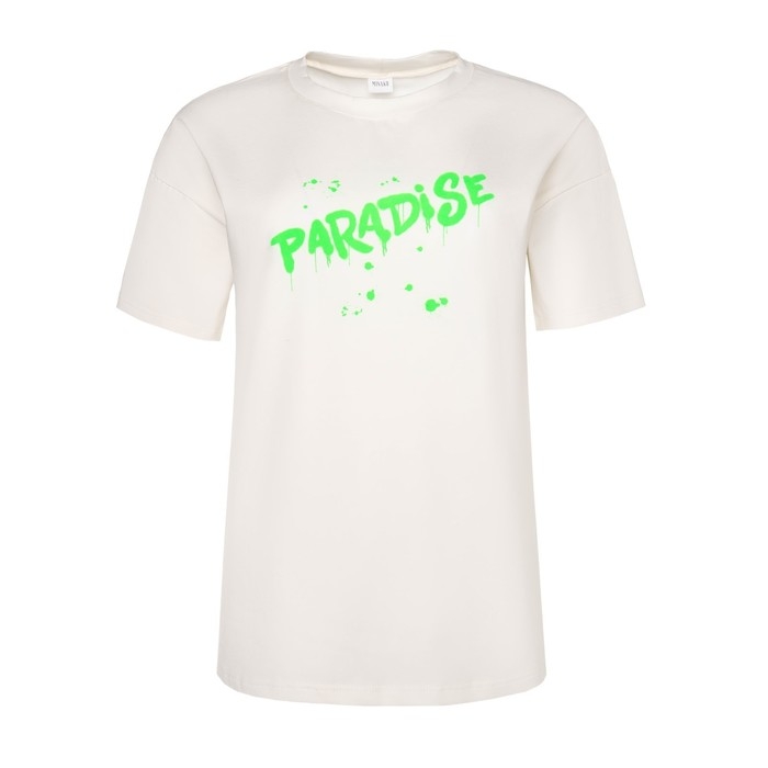 Футболка женская MINAKU "Paradise" цвет экрю, р-р 44