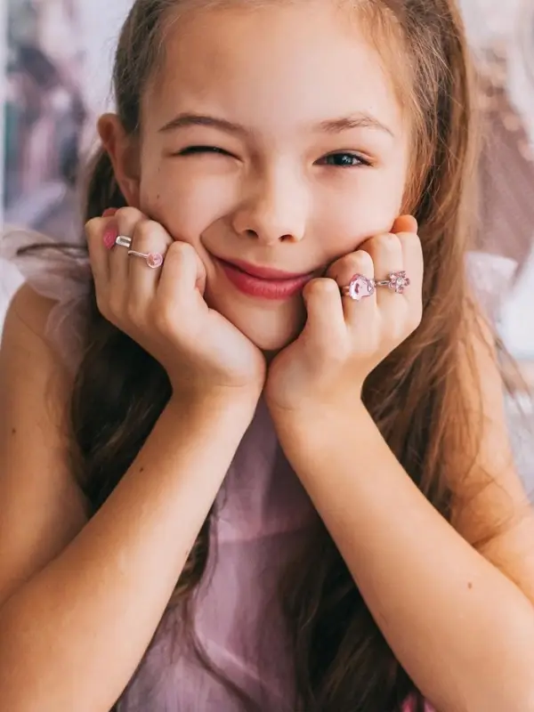 Кольцо &laquo;Выбражулька. Романтика&raquo;, белый, розовое в серебре, безразмерное