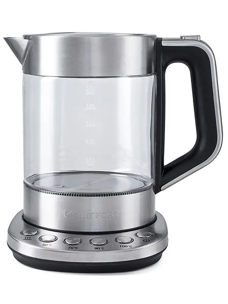 Чайник электрический стеклянный с подсветкой КТ-616 - 1.5 л