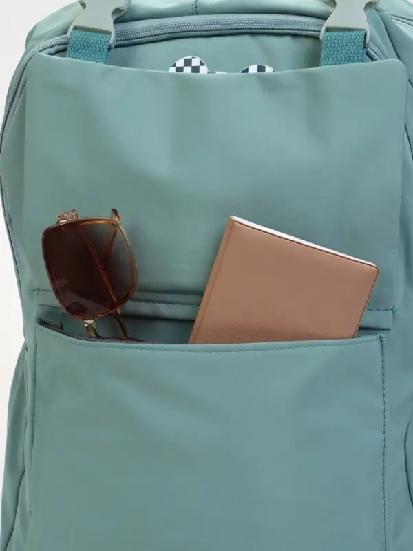 Рюкзак школьный на молнии, с карманами, с принтом, размер 30&times;13&times;44 см, зелёный