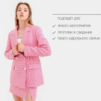 Пиджак женский двубортный MIST р. 42, розовый/белый