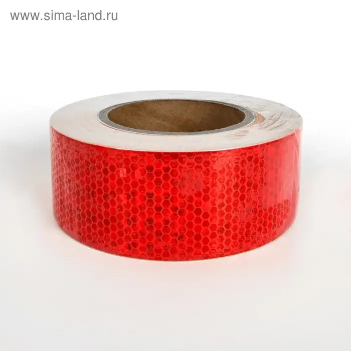 Светоотражающая лента, самоклеящаяся, красная, 5 см &times; 25 м