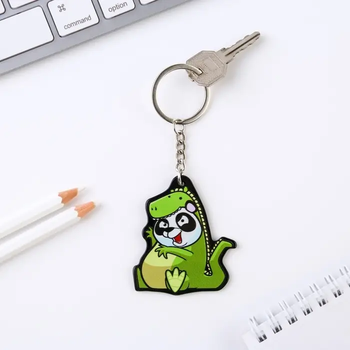 Брелок для ключей акриловый «Динозавр: Панда», 7 х 12,5 см Брелок для ключей акриловый «Динозавр: Панда», 7 х 12,5 см