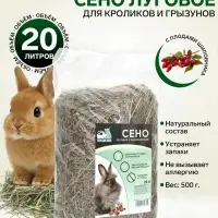 Сено луговое с плодами шиповника &laquo;Пижон&raquo; для грызунов, 20 л, 500 г