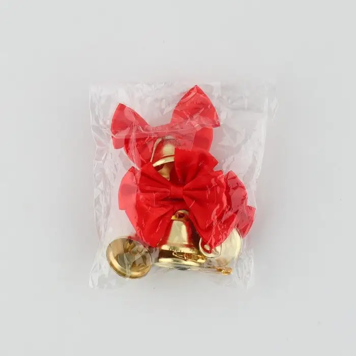 Колокольчик на булавке с бантом на выпускной, красный, d = 2,6 см