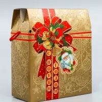 Коробка подарочная новогодняя «Золотая сумка» 21.5×25.6×11 см