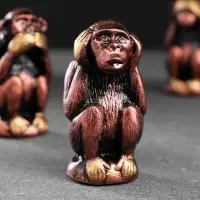 Набор фигурок гипс &laquo;Три мудрых обезьяны&raquo;, под бронзу, 6.5&times;3 см