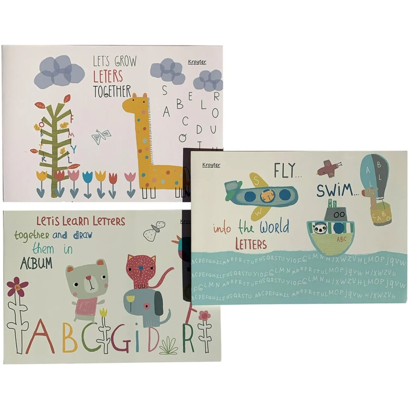 Альбом для рисования Kroyter А4 24л скл,бл.100г, Азбука,диз.в асс.64423