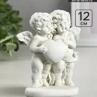 Фигура &laquo;Ангелочки с сердцем&raquo; состаренный, 12&times;11&times;6 см