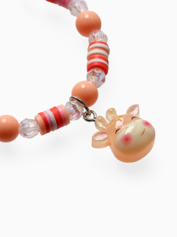 Браслет детский  Браслет детский "Выбражулька" фимо с бусинами, жираф с бусинами, цветной