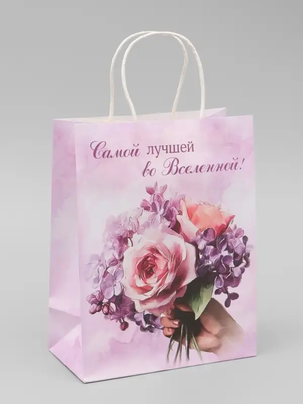 Пакет подарочный крафтовый &laquo;Лучшей во вселенной&raquo;, 25&times;22&times;11 см