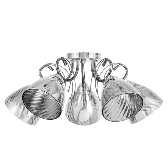 Люстра потолочная Белл 5х40Вт Е27 Хром, Черный хром 57x57x22 см Люстра потолочная Белл 5х40Вт Е27 Хром, Черный хром 57x57x22 см