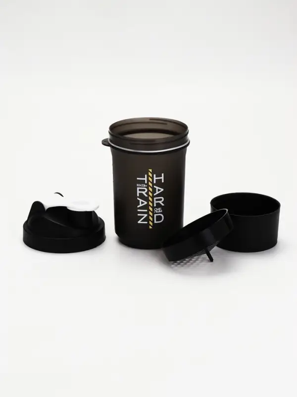 Шейкер спортивный &laquo;Будь смелым&raquo;, чёрный, с чашей под протеин, 500 мл