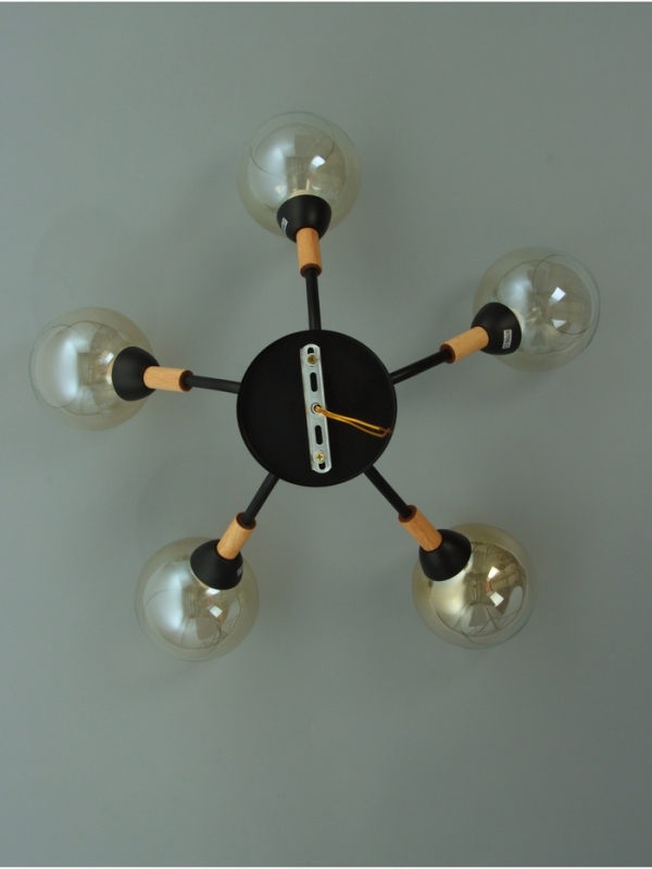 Люстра Люстра "Гундер" 5хЕ27 40Вт черный 57х57х25 см