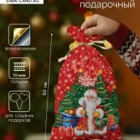 Пакет подарочный новогодний &laquo;Желанный подарок&raquo;, для сладких подарков, 30&times;50 см