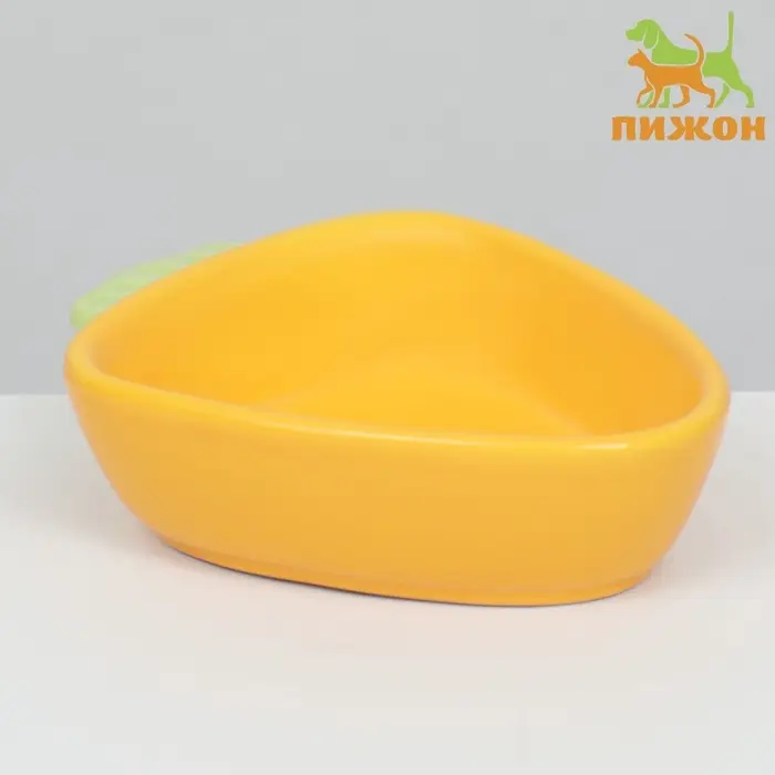 Миска керамическая &laquo;Морковь&raquo; 100 мл - 11&times;11&times;8.5 см, жёлтая