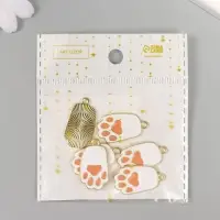 Декор для творчества металл, эмаль "Лапка котика" бело-розовый 2,7х1,5 см Декор для творчества металл, эмаль "Лапка котика" бело-розовый 2,7х1,5 см