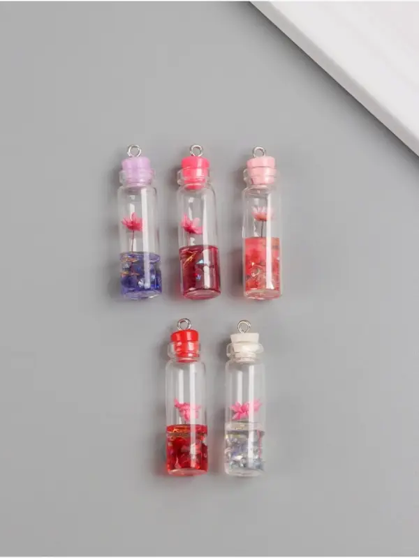 Подвеска для творчества акрил Подвеска для творчества акрил "Бутылочка с цветком" светится в темноте МИКС 1,1х1,1х4,2 см 1071529