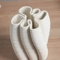 Ваза керамика настольная "Алойз" трубочки, 18,5х12 см, белый